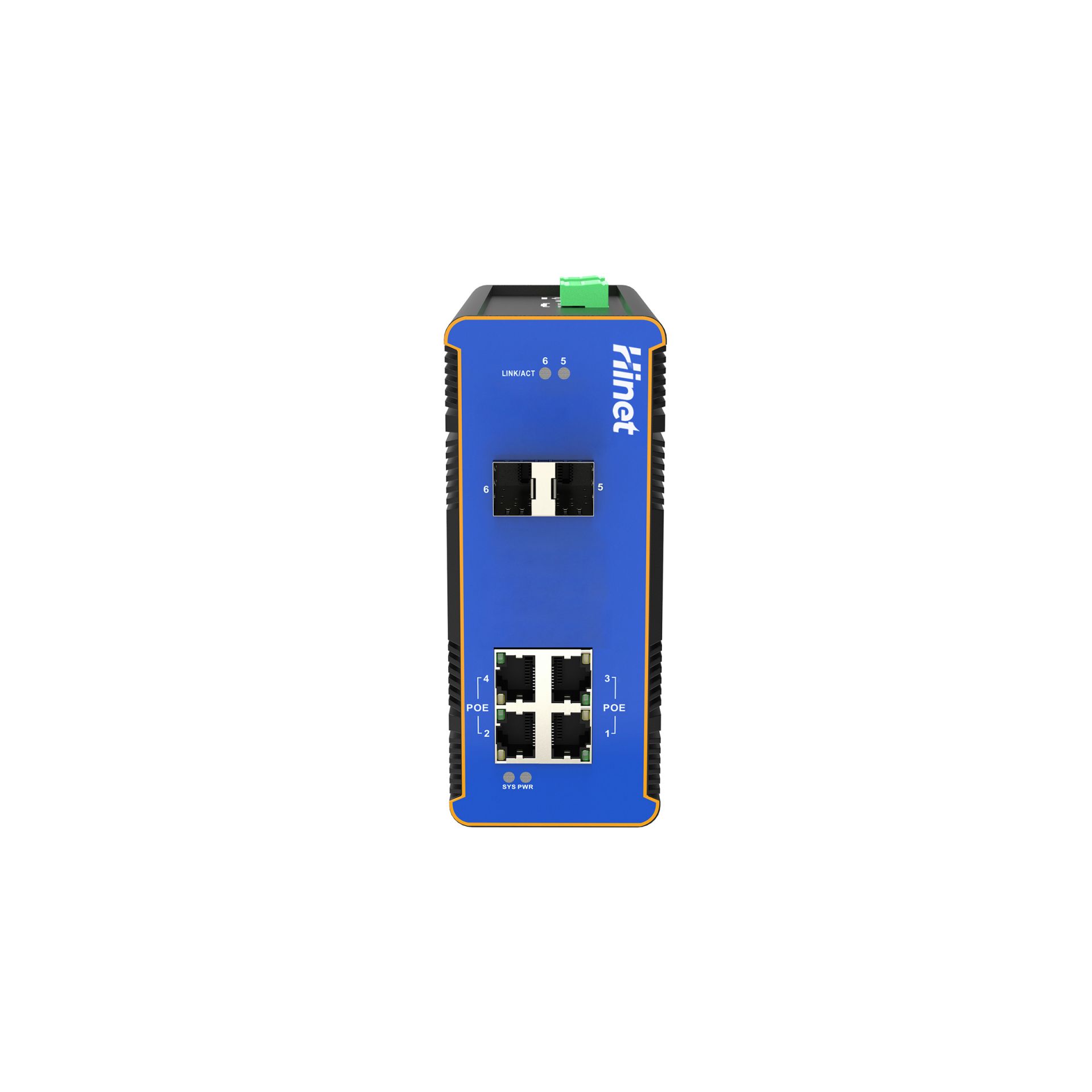 IDS1804F2-4P 4个千兆RJ45口+ 2个千兆 SFP插槽口二层管理导轨式PoE工业交换机
