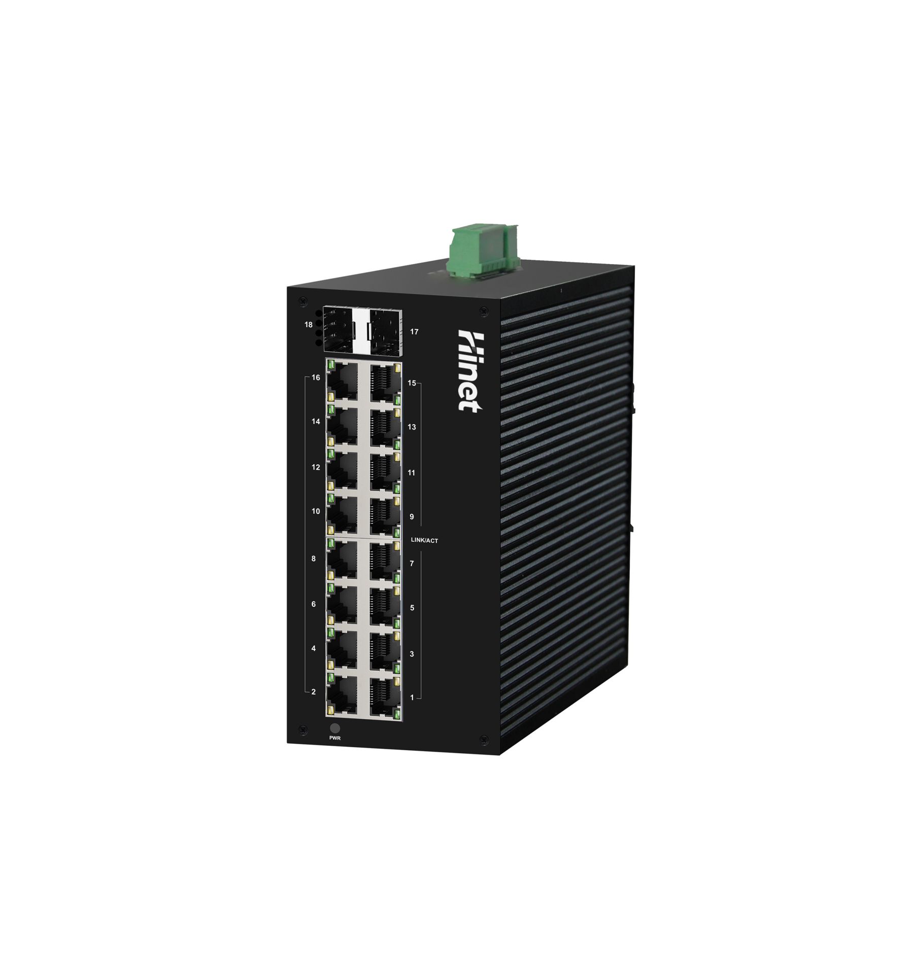 IDS1816F2 16个千兆RJ45口+ 2个千兆 SFP插槽口二层管理导轨式工业交换机